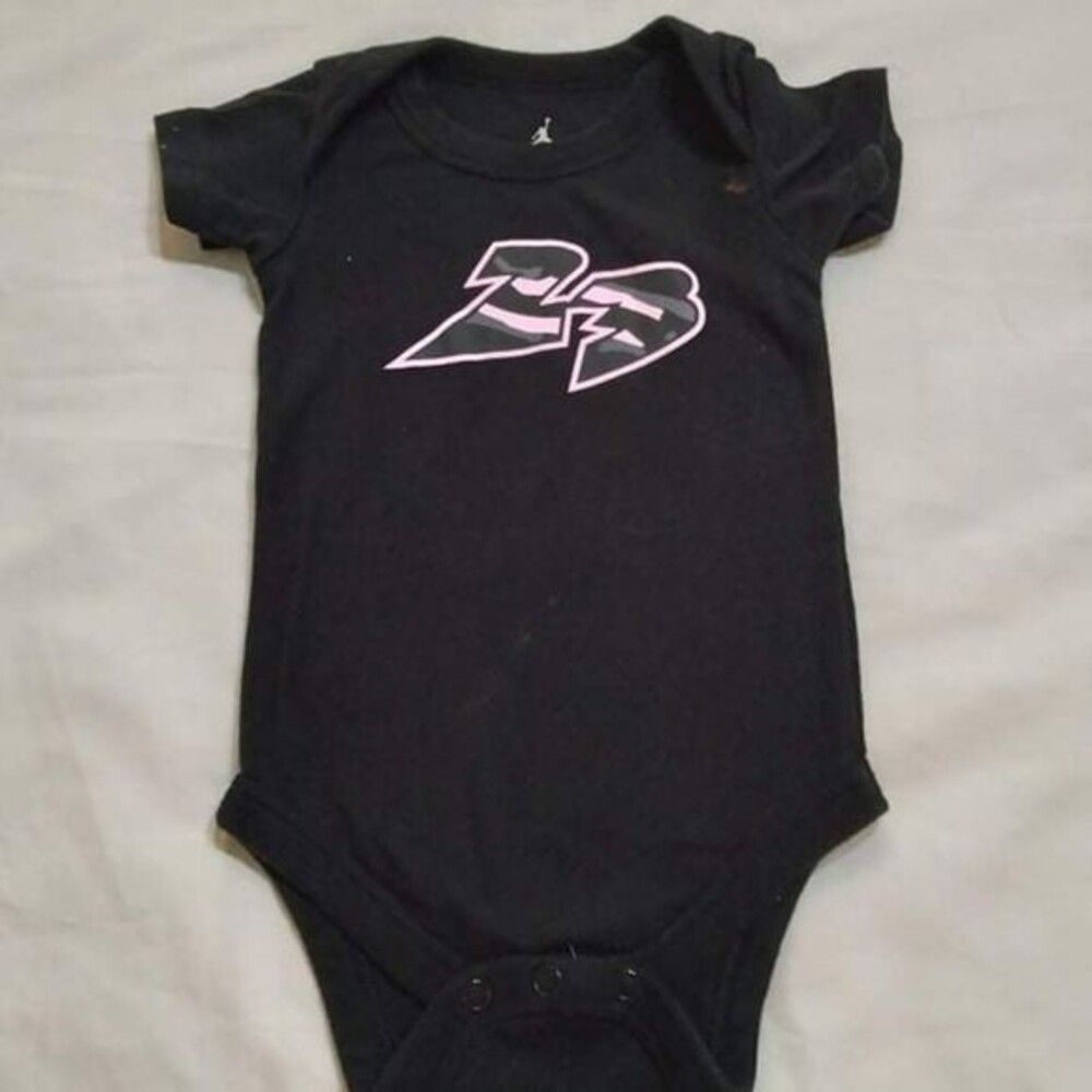Michael Jordan 0-6 months Black Bodysuit One Piece for Baby 23 - Picture 3 of 4